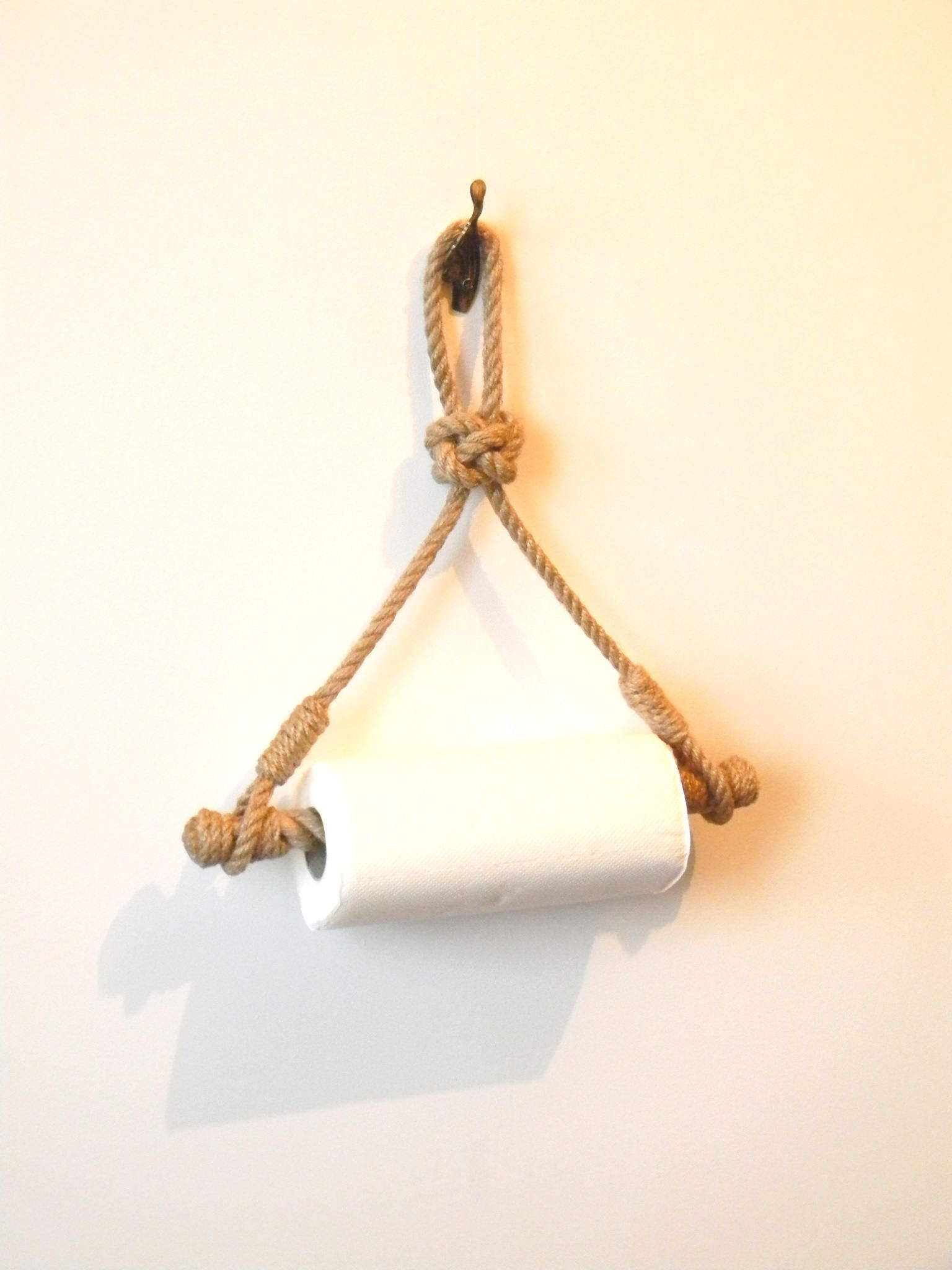 Towel Holder Jute Rope..Paper Towel Holder..Nautical Decor Etsy