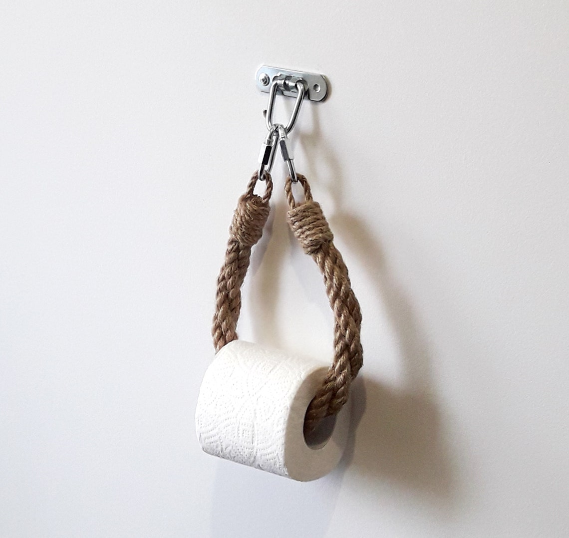 Jute Rope Toilet Paper Holder..Nautical Decor..Bathroom Etsy