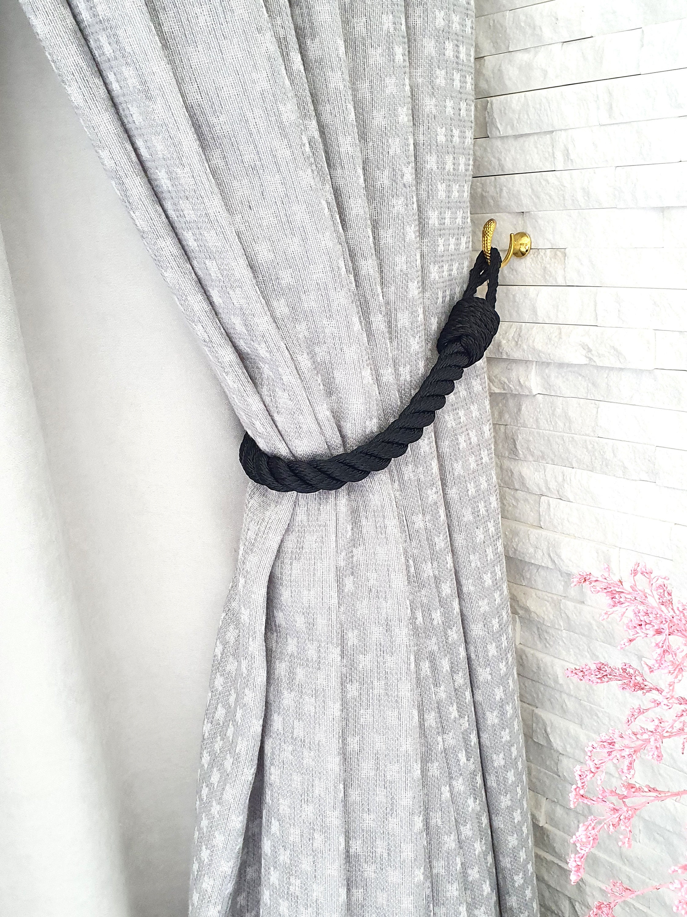 Black Curtain Tiebacks..Holdback Curtain TieBack..Nautical Etsy