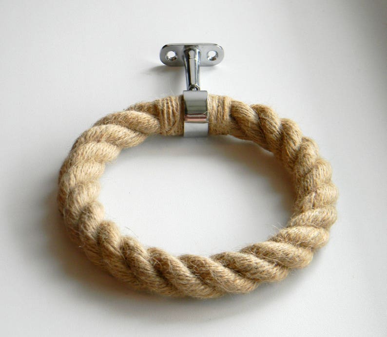 Towel Holder Ring..Nautical Decor Bathroom..Natural Jute Etsy