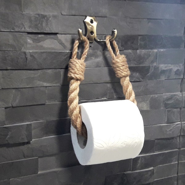 Toilet Paper Holder..Towel Holder..Jute Rope Nautical Decor..Rope Paper Holder..Bathroom Eco-friendly Style..