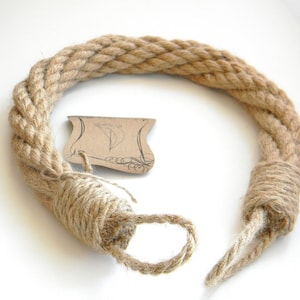 Corbata de cortina de cuerda de yute gruesa-Corbatas Shabby Chic-Decoración náutica-Retenciones industriales Cuerda de yute retorcida imagen 5