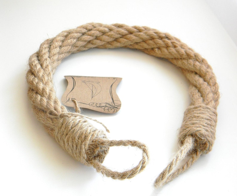 Corbata de cortina de cuerda de yute gruesa-Corbatas Shabby Chic-Decoración náutica-Retenciones industriales Cuerda de yute retorcida imagen 5
