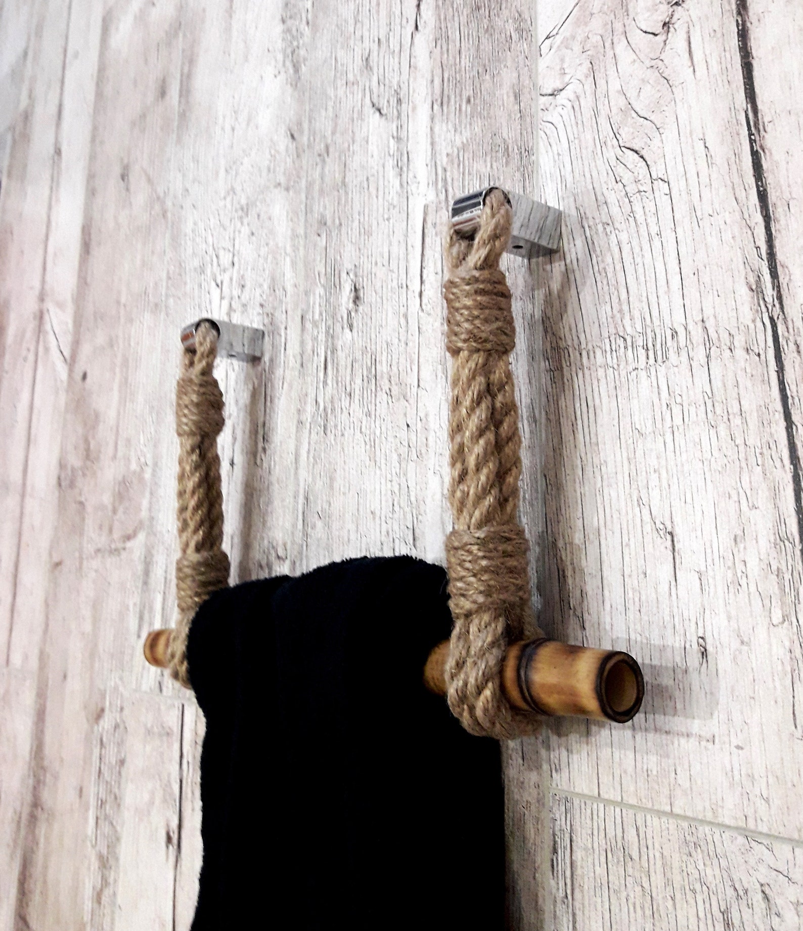 Holder Towels Bamboo..Eco Style ..Jute Rope Towel Holder.. Etsy