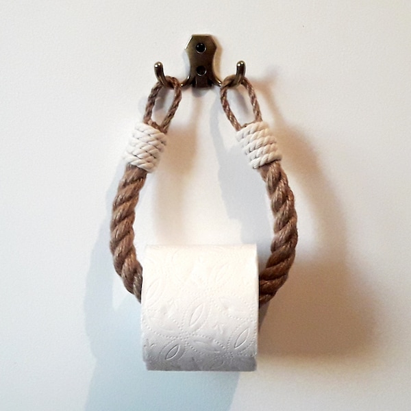 Rope Paper Holder..Bathroom Eco-friendly Style.. Toilet Paper Holder..Towel Holder..Jute Rope Nautical Decor..