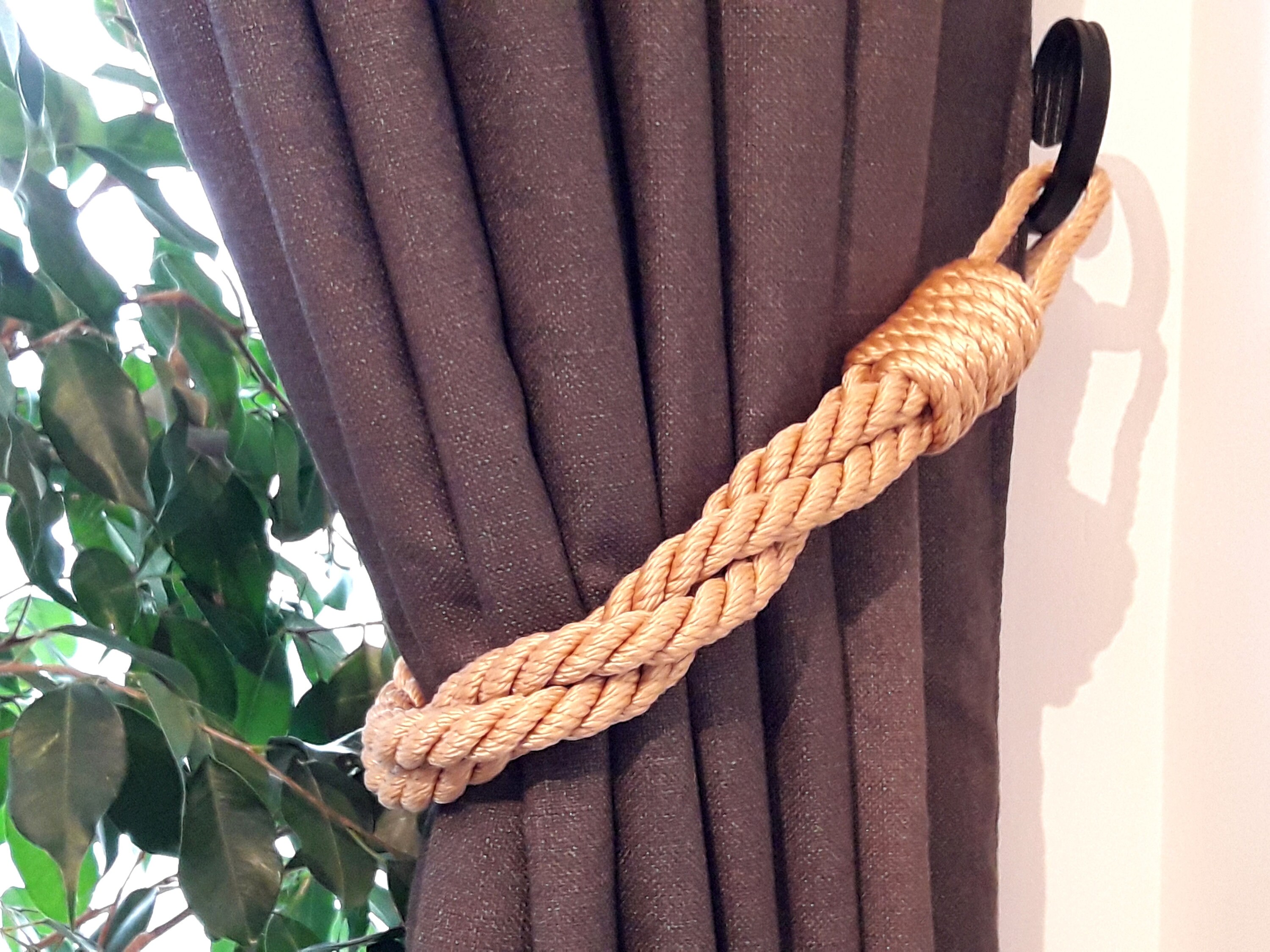 Golden Rope Curtain Tieback ..Home Decor Curtain HoldBacks.. Etsy