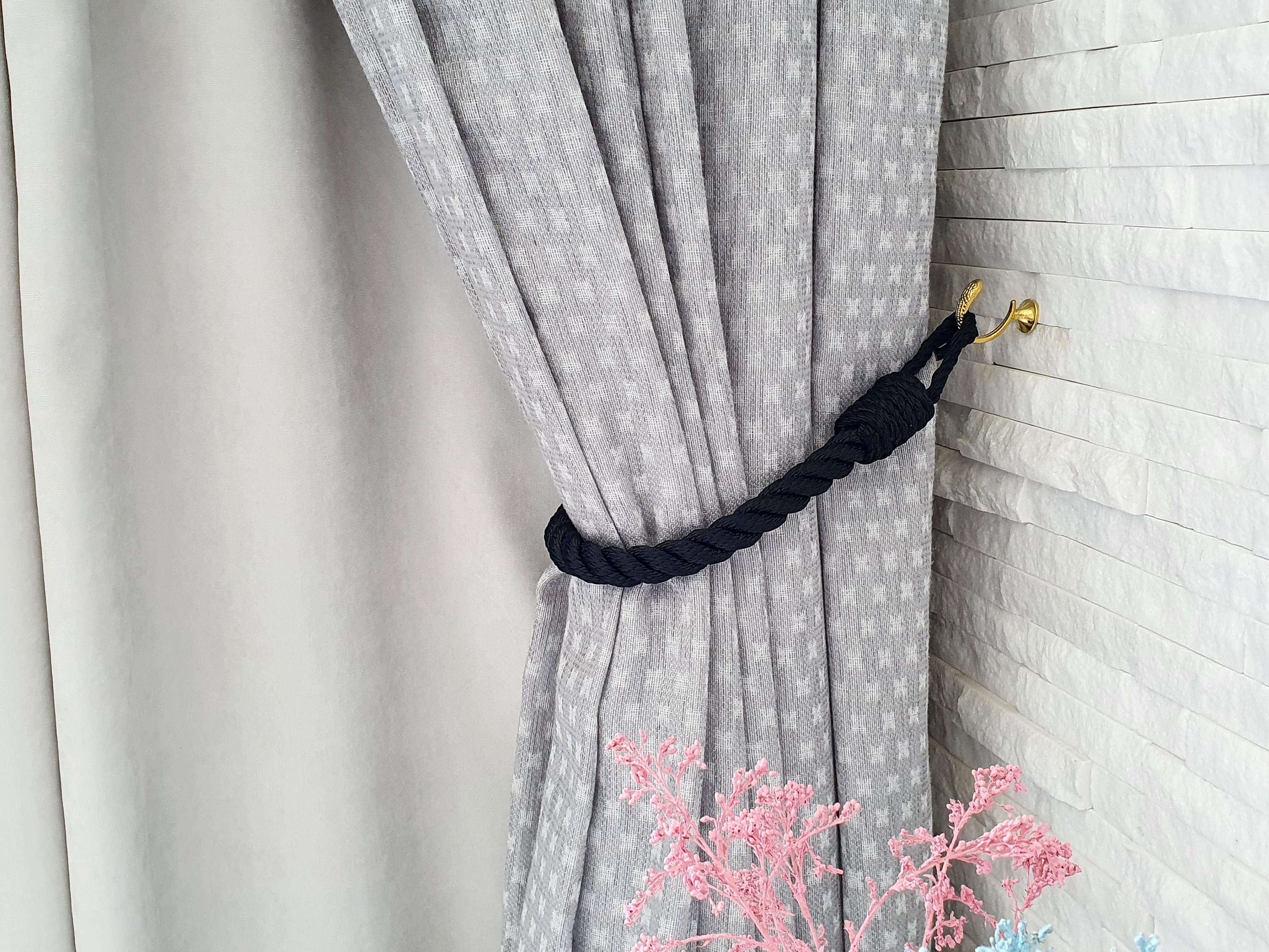 Black Curtain Tiebacks..Holdback Curtain TieBack..Nautical Etsy