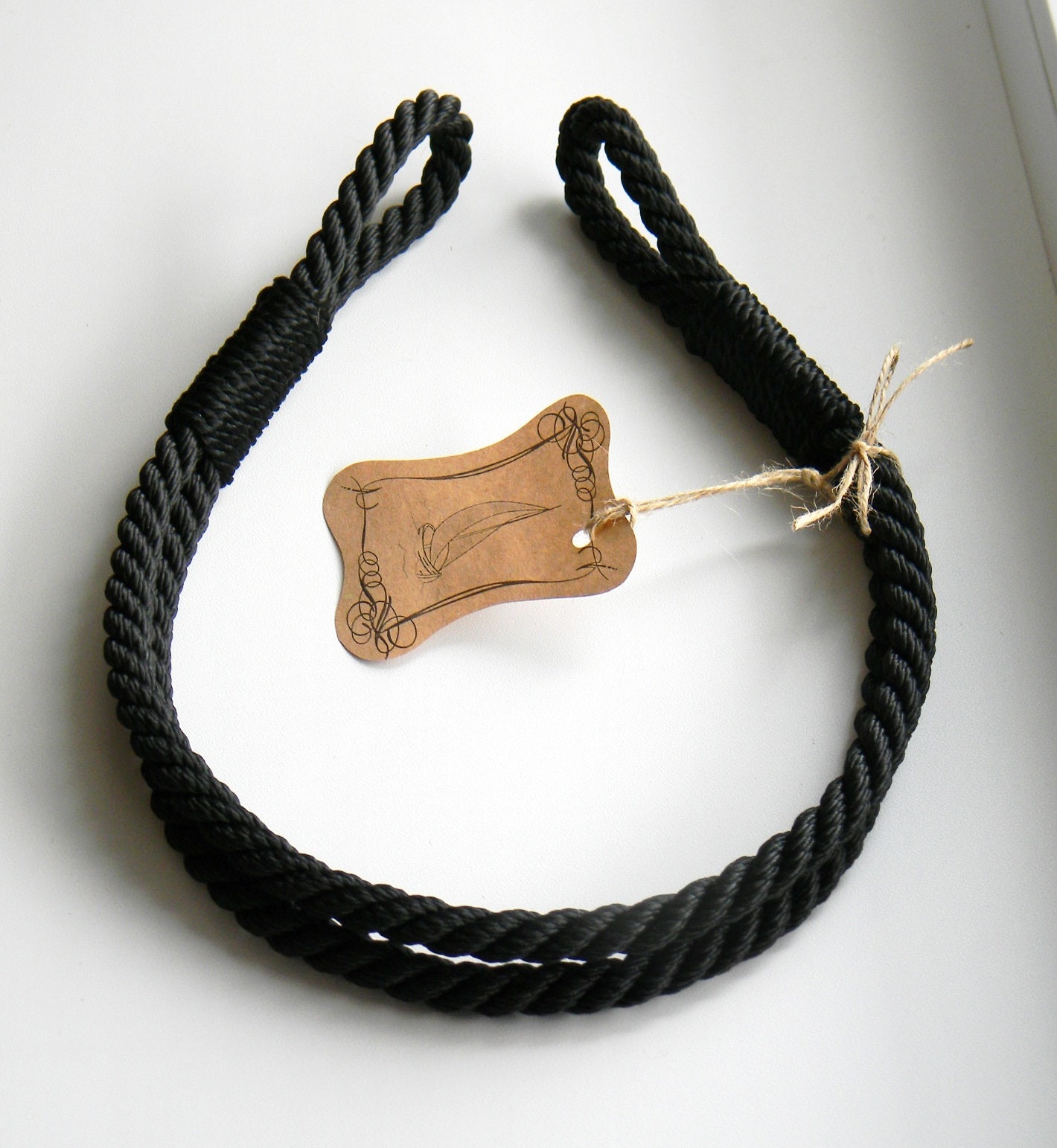 Black Rope Curtain Tiebacks..Holdback Curtain Etsy