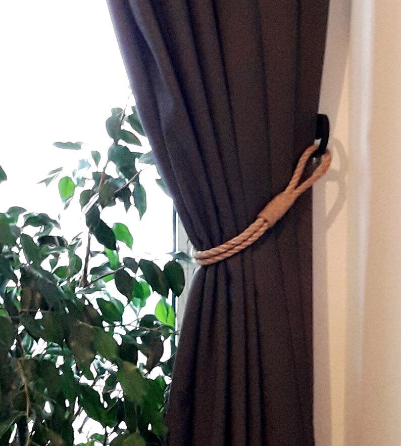 Jute Rope Curtain Tiebacks Holdback Curtain Tieback Etsy UK
