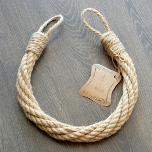 Corbata de cortina de cuerda de yute gruesa-Corbatas Shabby Chic-Decoración náutica-Retenciones industriales Cuerda de yute retorcida imagen 3