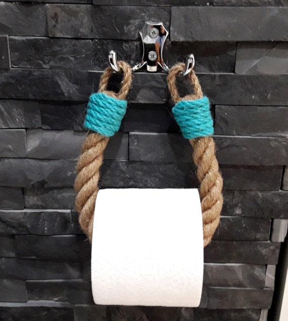 Turquoise Jute Paper Holder..accessories Bathroom..toilet Paper Holder..towel  Holder..brass Hook, Copper, Chrome Silver,mat Silver,gold Hook -  Canada