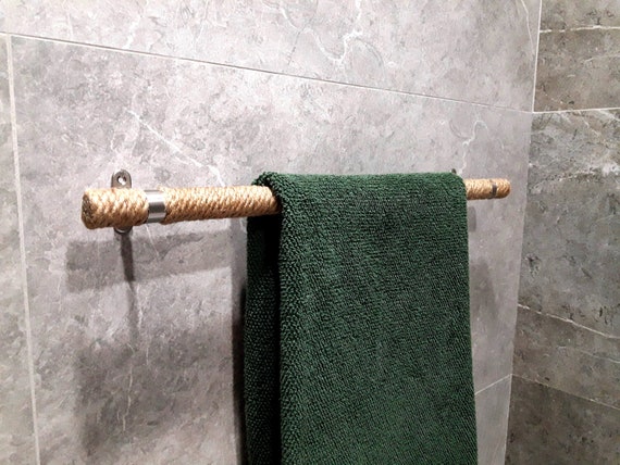 Porta toallas de baño.. Porta toallas de yute.. Accesorios de baño