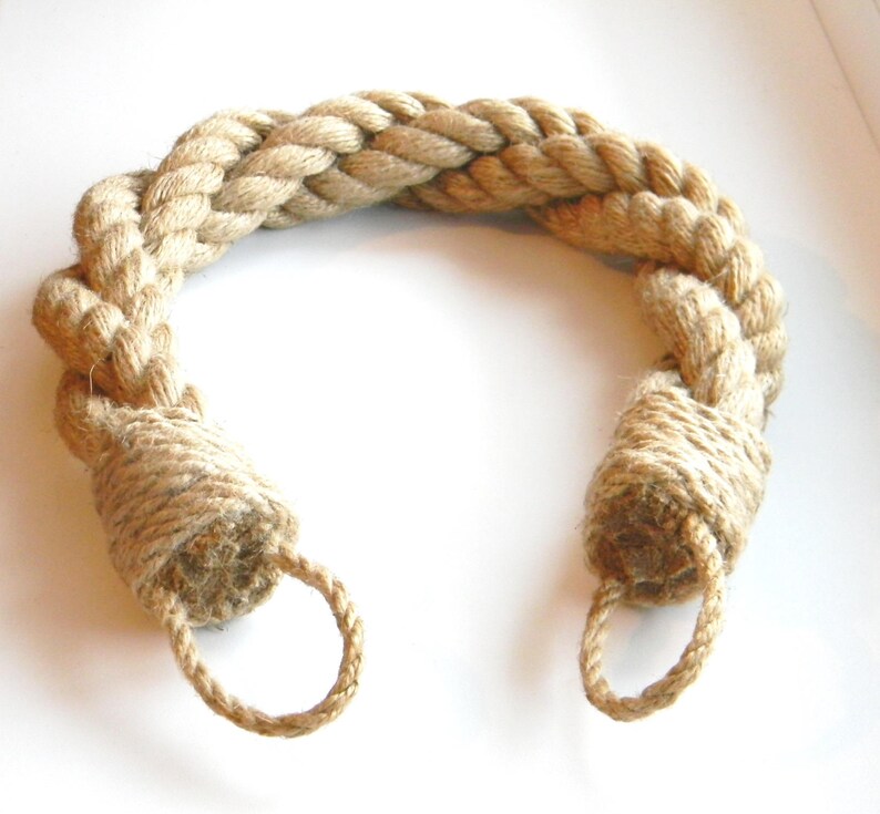 Set of 2 pcs Twisted Jute Rope Thick Jute Rope Curtain Tiebacks-Shabby Chic ties-Nautical Decor-Industrial holdbacks