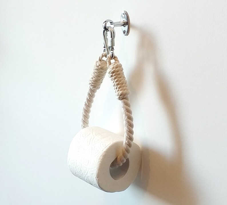 Toilet Paper Rope Holder..Industrial decor..Toilet Roll Etsy