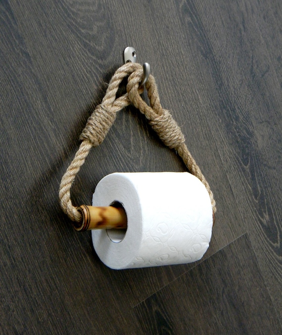 Toilet Paper Rope Holder..toilet Roll Holder..rope Nautical Decor.. Bamboo  Roll Holder..bathroom Decor -  Canada