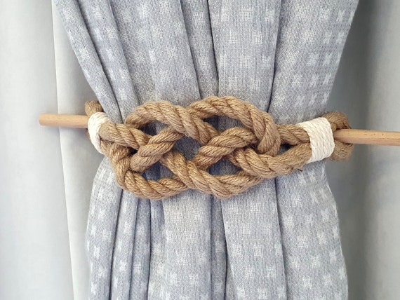 Jute Natural Rope..curtain Tie Back..nautical Decor..carrick Bend
