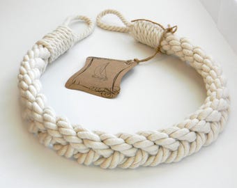 Embrasse pour rideaux en coton blanc cassé corde-cadeau nautique-décoration de traitement de fenêtre décoration de plage - blanc (ivoire)