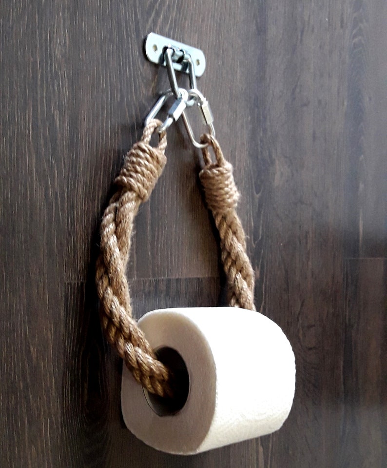 Jute Rope Toilet Paper Holder..Nautical Decor..Bathroom Etsy