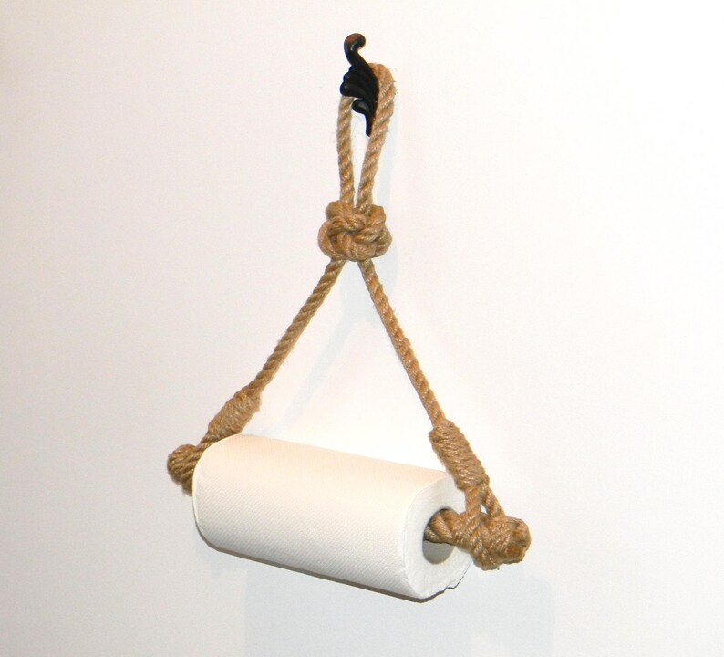 Towel Holder Jute Rope..paper Towel Holder..nautical Decor Etsy