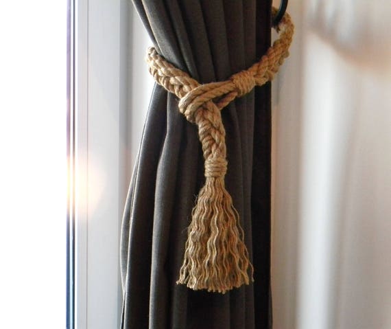 Curtain Tie Backs Pigtail Of Four Ropes Curtain Holdbacks Etsy
