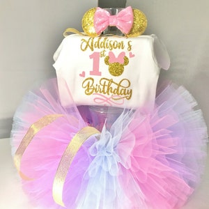 rainbow minnie mouse birthday outfit,1st birthday girl outfit,minnie mouse first birthday outfit,minnie mouse 1st birthday outfit,