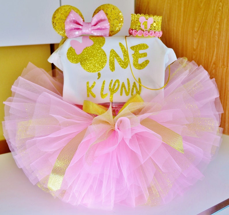 Pink and Gold Minnie Mouse Outfit Minnie Mouse Birthday Etsy