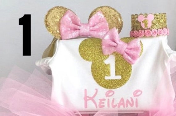 Robe bébé 1er premier anniversaire souris Minnie casse-tête jupe tutu tenue  ZG8