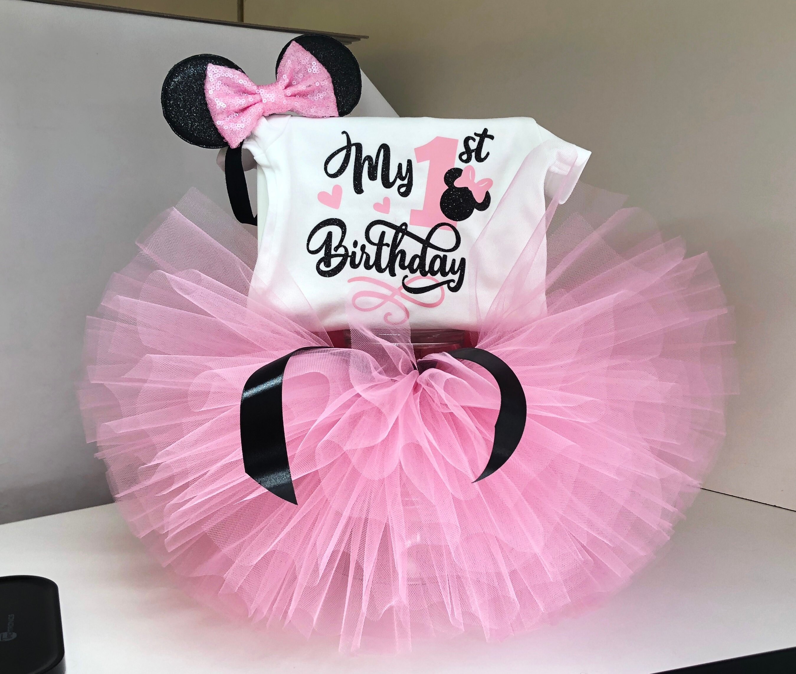 Minnie Mouse Birthday Outfit Pink Black Minnie Mouse Outfit Etsy