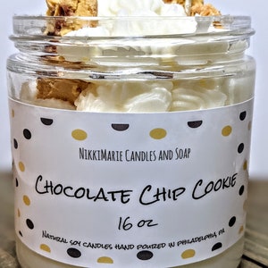 Chocolate Chip Cookie soy dessert candle gift for cookie lover, gift for her, gift for friend