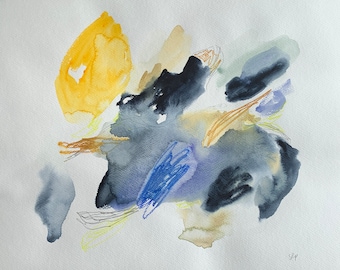 Aquarelle originale abstraite 17”x14”