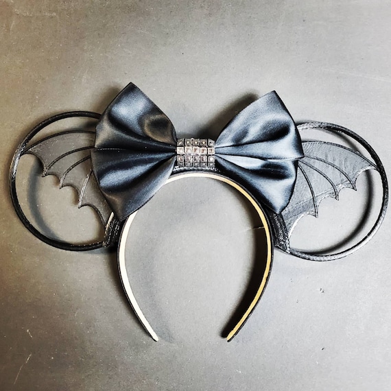 Handmade Mickey Bat Ears Bat Bow Spikes Mickey Ears - Mouse Ears Headband – Little  main image 4