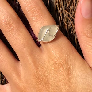 Sterling Silver Sea Glass Wave Ring Ocean, Waves,Beach, Beach Glass image 6