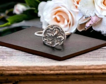Blumen Ring aus Sterling Silber ||Vintage|| Blumenstrauß|| Gepresste Blumen || Botanische Blüten