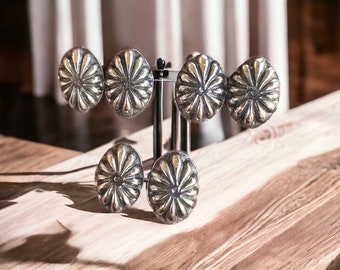 Sterling Silber Concho Ohrstecker südwestlichen Ohrringe Western-Schmuck Boho Ohrringe Cowgirl Schmuck Recycling-Silber