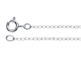 Flache ovale Kabelkette aus 925er Silber 1,4 mm