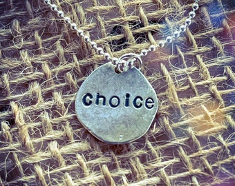 Sterling Silver Pro Choice Necklace||Feminist Movement|| Pro Choice Pendant Roe - Women's|| Reproductive Rights Charm