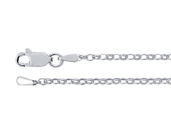 Sterling Silber 2 mm Oval Rolo Kette