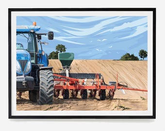 New Holland Tractor Agricultural Print