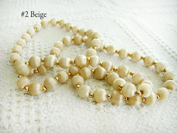 Satin Silk Thread Beads, Vintage Satin Beads, Bea… - image 4