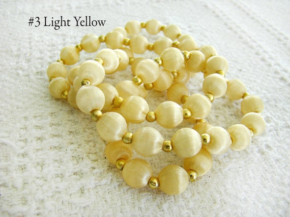 Satin Silk Thread Beads, Vintage Satin Beads, Bea… - image 5