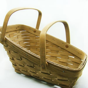 Medium Longaberger Vegetable Basket, Handmade Baskets, Woven Baskets, Collectible Baskets, Wood Baskets, Basket Decor, Storage Baskets