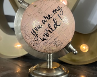 Pink World Globe - "You are my world!", Nursery Decor
