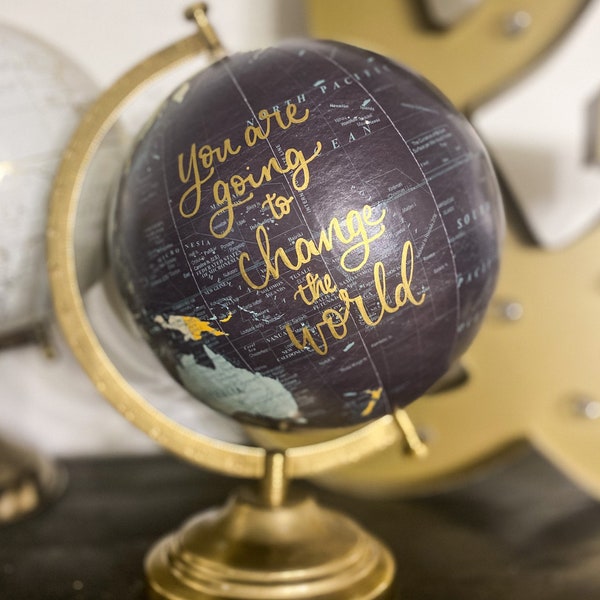 Custom 8” Globe- Wedding Globe Guest Book- Graduation World Map Globe- Travel Decor- Personalized Gifts