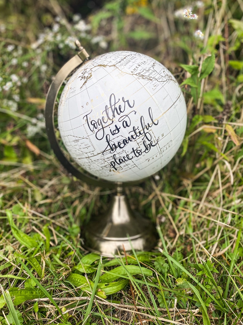 Custom 8 Ivory White Globes Wedding Globe Guest Book Modern Etsy New Zealand