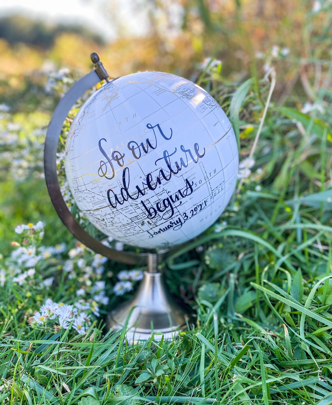 Custom 8 Ivory White Globes Wedding Globe Guest Book Modern Etsy