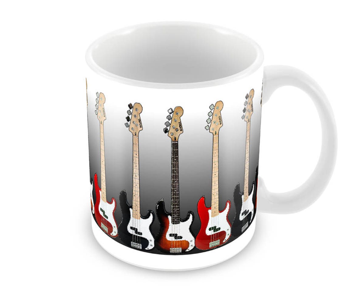 Bass Guitar Ceramic Coffee Mug Free Personalisation Etsy
