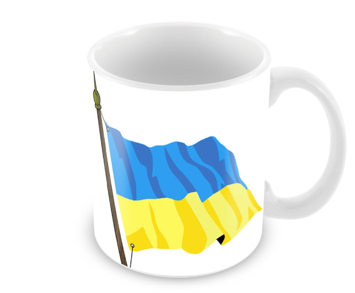 Ukrainian Flag Ceramic Coffee Mug Free Personalisation Gift Etsy