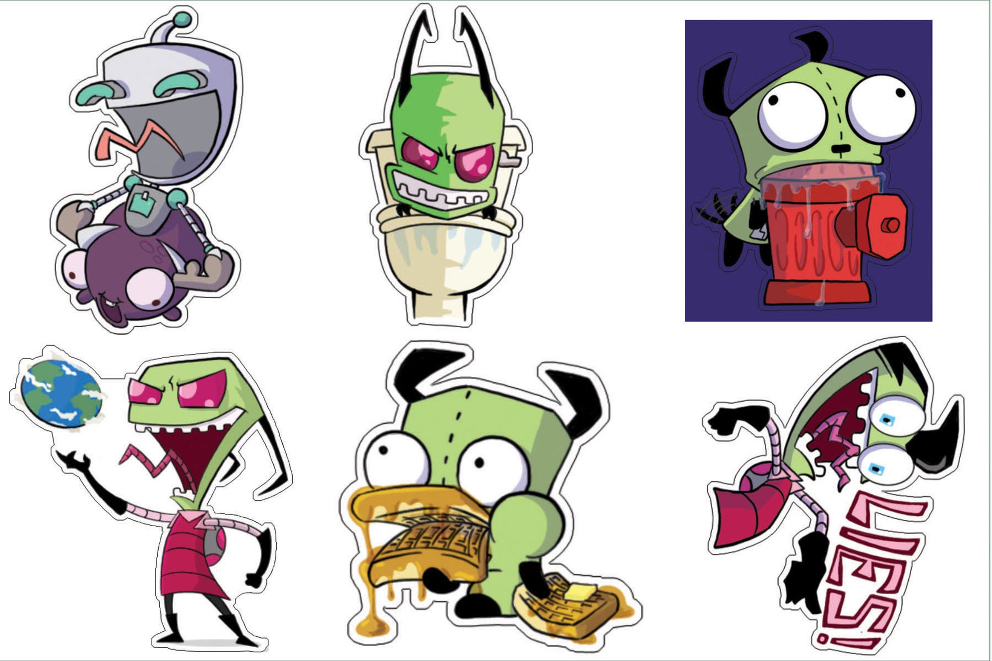 The Invader Zim Sticker Sheet... of DOOM Etsy