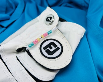 KEEP TRACK Golf Glove Stroke Counter - Turquoise & Pink - Keep Track of All Strokes Easily