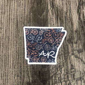 VINYL STICKER - Navy Arkansas Bike Sticker/Bentonville/USA Cycling
